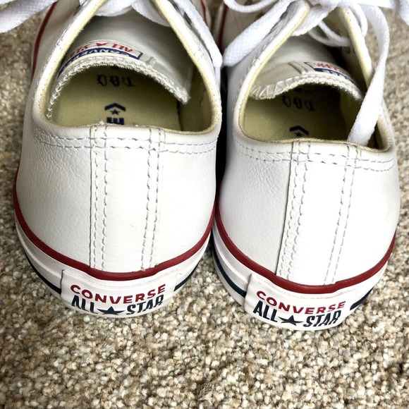 Converse Chuck Taylor 6.5 Leather White All Star Low Top Lace Up - Picture 6 of 10